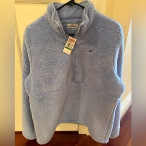 Women’s vineyard vines sherpa pullover large blue